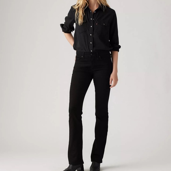 Levi’s New Black 315 Shaping Bootcut Women’s Corduroy High Stretch Jeans 31X30 - Picture 1 of 11
